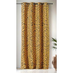 Linder Gordijn van stoffen bijgewerkt – geweven en geverfd in Frankrijk – gordijn in tijgerstijl – afwerking met oogjes – kleur savanne geel en zwart – afmetingen 140 x 240 cm – collectie Zulu Linder Gordijn van stoffen bijgewerkt – geweven en geverfd in Frankrijk – gordijn in tijgerstijl – afwerking met oogjes – kleur savanne geel en zwart – afmetingen 140 x 240 cm – collectie Zulu