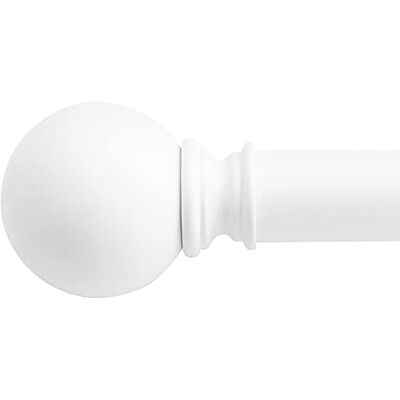 NICETOWN Verstelbare raamgordijn hoekgordijnroede 1 1/8 diameter moderne bal eindstukken staaf set decoratief voor keuken/café, 71-122 cm lengte, mat wit NICETOWN Verstelbare raamgordijn hoekgordijnroede 1 1/8 diameter moderne bal eindstukken staaf set decoratief voor keuken/café, 71-122 cm lengte, mat wit