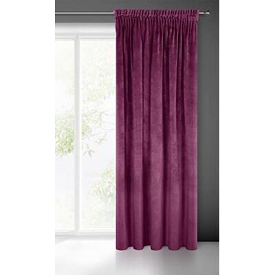 Eurofirany Villa Gordijn fluweel zacht lint 1 stuk edel gordijn dik 290 g/m2 elegant glad effen pluizig modern klassiek woonkamer slaapkamer lounge, donkerpaars, 140 x 270 cm Eurofirany Villa Gordijn fluweel zacht lint 1 stuk edel gordijn dik 290 g/m2 elegant glad effen pluizig modern klassiek woonkamer slaapkamer lounge, donkerpaars, 140 x 270 cm