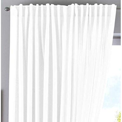Astek 2019037-004 Witte linnenlook gordijnen - Gordijnen Astek 2019037-004 Witte linnenlook gordijnen - Gordijnen