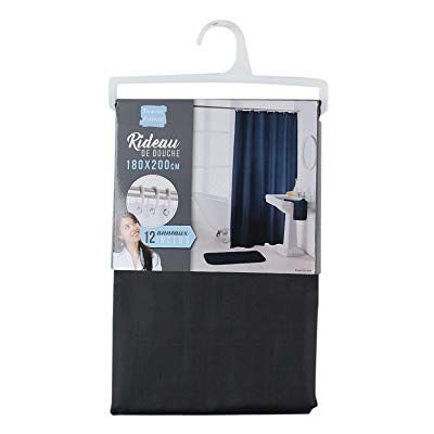 Douceur d'Intérieur Essencia Zwarte Douchegordijn - Shower Curtain Douceur d'Intérieur Essencia Zwarte Douchegordijn - Shower Curtain