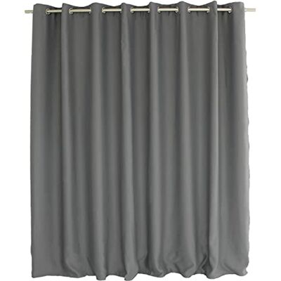 Enjoy Home ED Verduisteringsgordijn met zilveren oogjes, grijs, grote breedte, 300 x 240 cm, 100% polyester, Oeko-Tex-gecertificeerde stof, zoethoutcollectie Enjoy Home ED Verduisteringsgordijn met zilveren oogjes, grijs, grote breedte, 300 x 240 cm, 100% polyester, Oeko-Tex-gecertificeerde stof, zoethoutcollectie