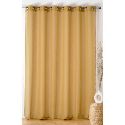 Linder Gordijn met lus – afwerking met oogjes – kleur honing – 290 x 240 cm – 100% polyester – collectie Boucline Linder Gordijn met lus – afwerking met oogjes – kleur honing – 290 x 240 cm – 100% polyester – collectie Boucline