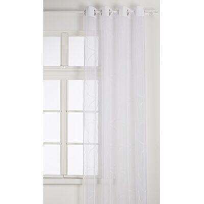 Homemaison Home Maison 09370-8-AL gordijn, etamin, licht, met oogjes, geborduurd, wit/zilver, 140 x 260 cm Homemaison Home Maison 09370-8-AL gordijn, etamin, licht, met oogjes, geborduurd, wit/zilver, 140 x 260 cm