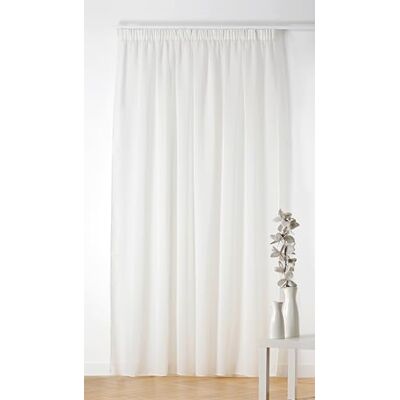 Linder Gordijn met lus afwerking met plooiband ecru grote breedte 240 x 260 cm 100% polyester collectie Boucline Linder Gordijn met lus afwerking met plooiband ecru grote breedte 240 x 260 cm 100% polyester collectie Boucline