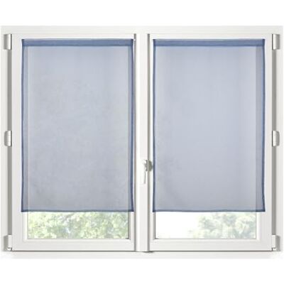 Stof Paar vitragegordijnen – afmetingen 60 x 120 cm – 100% polyester – kleur denim – model Monna – beglazing – privacy en transparantie – effen Stof Paar vitragegordijnen – afmetingen 60 x 120 cm – 100% polyester – kleur denim – model Monna – beglazing – privacy en transparantie – effen
