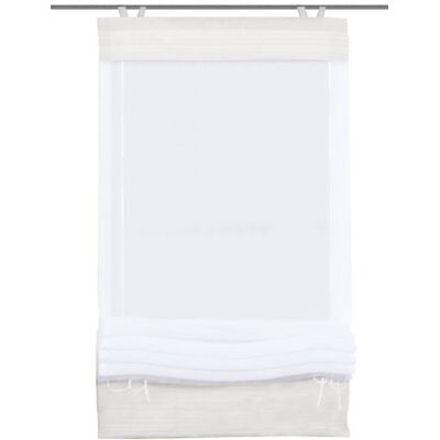 Home Fashion 57205-101 bandjesrolgordijn met haken, voile, 140 x 45 cm, wit Home Fashion 57205-101 bandjesrolgordijn met haken, voile, 140 x 45 cm, wit