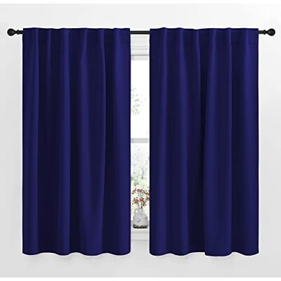 NICETOWN Verduisterende gordijnen gordijnen raamgordijnen (marineblauwe kleur) 132 cm B bij 160 cm L, set van 2, verduisterende gordijnpanelen voor kinderkamer NICETOWN Verduisterende gordijnen gordijnen raamgordijnen (marineblauwe kleur) 132 cm B bij 160 cm L, set van 2, verduisterende gordijnpanelen voor kinderkamer