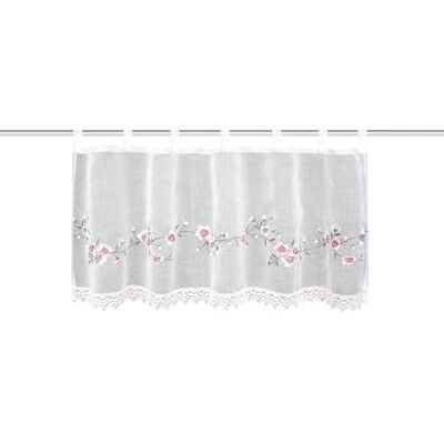HOME WOHNIDEEN Caféhaus Elly, 100% polyester, semi-transparant, bloemenrank, 45 x 120 cm, kleur: rozegroen, afmetingen: 45 x 120 cm, aantal: 1x HOME WOHNIDEEN Caféhaus Elly, 100% polyester, semi-transparant, bloemenrank, 45 x 120 cm, kleur: rozegroen, afmetingen: 45 x 120 cm, aantal: 1x