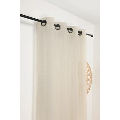 Linder Gordijn met Elzasser ruiten – afwerking met oogjes – kleur gebroken wit – 145 x 260 cm – 60% polyester 40% katoen – geweven en geverfd in Frankrijk – collectie Kelsch Linder Gordijn met Elzasser ruiten – afwerking met oogjes – kleur gebroken wit – 145 x 260 cm – 60% polyester 40% katoen – geweven en geverfd in Frankrijk – collectie Kelsch