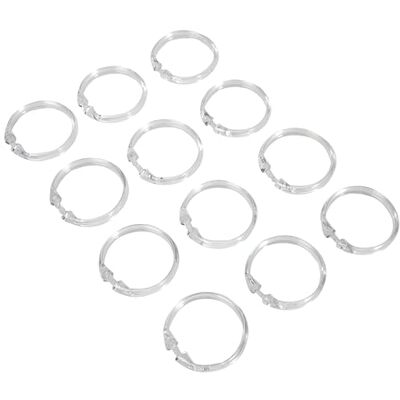 WENKO Anneaux pour rideaux gros transparent set de 12 Set de 12 unités, Plastique, 6 x 6 cm, Transparent WENKO Anneaux pour rideaux gros transparent set de 12 Set de 12 unités, Plastique, 6 x 6 cm, Transparent