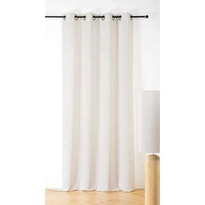 Linder Gordijn met verticale strepen – natuurlijke stijl – afwerking met oogjes – afmetingen 140 x 265 cm – kleur wit – 49% katoen 33% linnen 18% polyester – collectie Priscilia Linder Gordijn met verticale strepen – natuurlijke stijl – afwerking met oogjes – afmetingen 140 x 265 cm – kleur wit – 49% katoen 33% linnen 18% polyester – collectie Priscilia