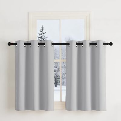 NICETOWN Keukengordijnen, set van 2, H90 x B 107 cm, raamgordijnen, ondoorzichtig, korte verduisteringsgordijnen met inslagringen, kort gordijn, moderne thermische gordijnen, H 90 x B 107 cm NICETOWN Keukengordijnen, set van 2, H90 x B 107 cm, raamgordijnen, ondoorzichtig, korte verduisteringsgordijnen met inslagringen, kort gordijn, moderne thermische gordijnen, H 90 x B 107 cm