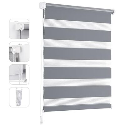 Sekey Dubbel rolgordijn Klemmfix zonder boren voor ramen, dubbel rolgordijn, 100 cm breed, duo-rolgordijn, jaloezie, zonwering, 100 x 120 cm, grijs Sekey Dubbel rolgordijn Klemmfix zonder boren voor ramen, dubbel rolgordijn, 100 cm breed, duo-rolgordijn, jaloezie, zonwering, 100 x 120 cm, grijs