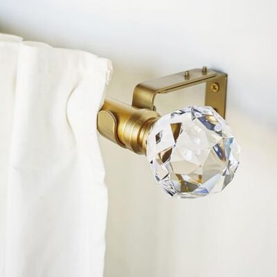 ILAISIHOME Luxe gouden decoratieve enkele gordijnroede set met kristalheldere gefacetteerde eindstukken, 72-144 inch, standaard enkele gordijnstang voor 1 pakket, 1-1/8 inch diameter, verstelbare ILAISIHOME Luxe gouden decoratieve enkele gordijnroede set met kristalheldere gefacetteerde eindstukken, 72-144 inch, standaard enkele gordijnstang voor 1 pakket, 1-1/8 inch diameter, verstelbare