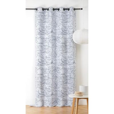 Linder Gordijn met wolkenpatroon – Upcycle stof – Onirique Style – Geweer Canon oogjes – kleur nachtblauw en wit – 140 x 240 cm – 67% polyester 31% katoen 2% andere vezels – collectie wolk Linder Gordijn met wolkenpatroon – Upcycle stof – Onirique Style – Geweer Canon oogjes – kleur nachtblauw en wit – 140 x 240 cm – 67% polyester 31% katoen 2% andere vezels – collectie wolk