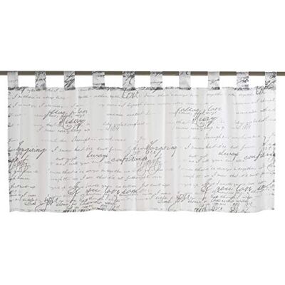 Elbersdrucke Loveletter 00 bistrogordijn, polyester, wit, 48 x 140 cm Elbersdrucke Loveletter 00 bistrogordijn, polyester, wit, 48 x 140 cm