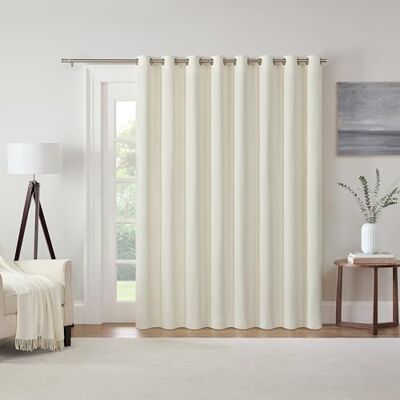 Eclipse Extra breed doorvoertule gordijn, Kendall schuifgordijn voor terrasdeur, effen getextureerde thermisch geïsoleerde en ruisonderdrukkende gordijnen, (1 paneel), 213 cm lang x 254 cm breed, Eclipse Extra breed doorvoertule gordijn, Kendall schuifgordijn voor terrasdeur, effen getextureerde thermisch geïsoleerde en ruisonderdrukkende gordijnen, (1 paneel), 213 cm lang x 254 cm breed,