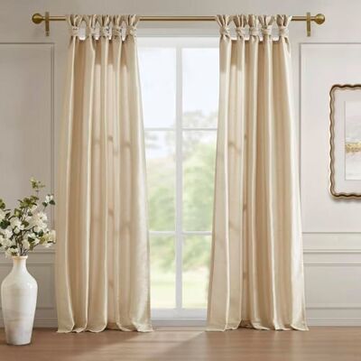 Madison Park Champagnegordijnen voor woonkamer, traditionele stoffen gordijnen voor slaapkamer, Emilia massief venster gordijnen, 50X120", 1-panel pakket Madison Park Champagnegordijnen voor woonkamer, traditionele stoffen gordijnen voor slaapkamer, Emilia massief venster gordijnen, 50X120", 1-panel pakket