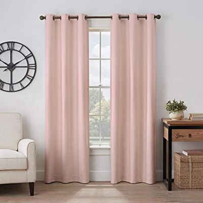Eclipse Gabriella doorvoertule bovengordijnen voor slaapkamer, enkel paneel, 40" x 84", Blush Eclipse Gabriella doorvoertule bovengordijnen voor slaapkamer, enkel paneel, 40" x 84", Blush