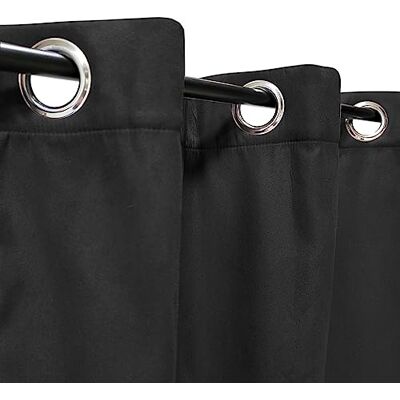 Atout Ciel Zwarte Thermo Suède Gordijn - 140x240cm Atout Ciel Zwarte Thermo Suède Gordijn - 140x240cm