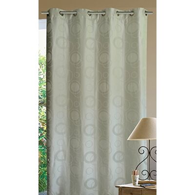 Homemaison gordijn, groot, rond, zilverkleurige draden, 100% polyester, wit Homemaison gordijn, groot, rond, zilverkleurige draden, 100% polyester, wit