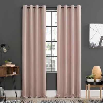 Sun Zero Soho 2-pack energiezuinige verduisterende doorvoertule gordijnpaneel paar, 54" x 84", Blush Roze Sun Zero Soho 2-pack energiezuinige verduisterende doorvoertule gordijnpaneel paar, 54" x 84", Blush Roze