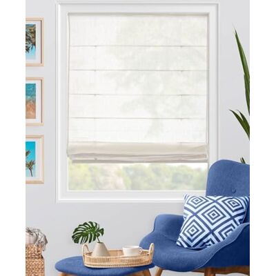 Chicology Romeinse tinten voor ramen, Romeinse raamtinten, Romeinse tinten, raambehandelingen, raamschermen voor thuis, raamschaduw, 31" B x 64" H, Pacific White (Semi-Sheer/Light Filtering) Chicology Romeinse tinten voor ramen, Romeinse raamtinten, Romeinse tinten, raambehandelingen, raamschermen voor thuis, raamschaduw, 31" B x 64" H, Pacific White (Semi-Sheer/Light Filtering)
