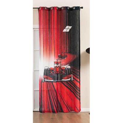 Gardinenbox Gordijn met ogen, grove vezel, HxB 245 x 140 cm, rood (Racing Red), digitale opdruk, ogen, linnenlook-structuur, half-transparant, ondoorzichtig, 2024120 Gardinenbox Gordijn met ogen, grove vezel, HxB 245 x 140 cm, rood (Racing Red), digitale opdruk, ogen, linnenlook-structuur, half-transparant, ondoorzichtig, 2024120