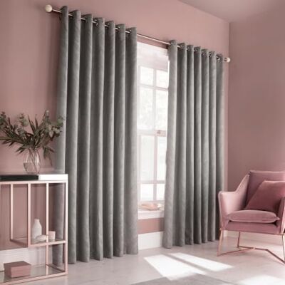 Furn. Himalaya Jacquard Oogringen Gordijnen - Zilver - 229x229cm Furn. Himalaya Jacquard Oogringen Gordijnen - Zilver - 229x229cm