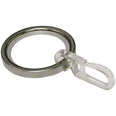 Gardinia Gordijnringen voor gordijnroedes van 20 mm in diameter, inclusief glij-inzetstuk en gordijnhaak, 10 stuks, Chicago-collectie, breedte: 4 mm, metaal, rvs-look Gardinia Gordijnringen voor gordijnroedes van 20 mm in diameter, inclusief glij-inzetstuk en gordijnhaak, 10 stuks, Chicago-collectie, breedte: 4 mm, metaal, rvs-look