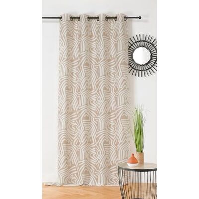 Linder Gordijn van stoffen upcyclé – geweven en geverfd in Frankrijk – etnische stijl – afwerking met oogjes – kleur beige & wit – afmetingen 140 x 260 cm – collectie Nairobi Linder Gordijn van stoffen upcyclé – geweven en geverfd in Frankrijk – etnische stijl – afwerking met oogjes – kleur beige & wit – afmetingen 140 x 260 cm – collectie Nairobi