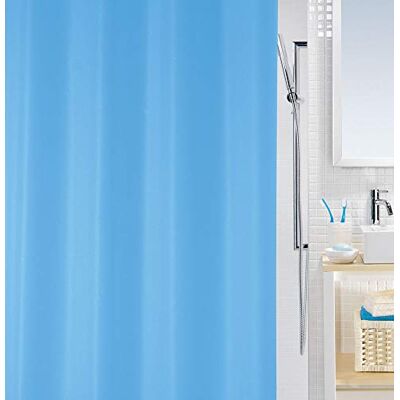 Spirella Bio Collection douchegordijn textiel 180 x 200 cm, 100% polyester, blauw, PEVA Spirella Bio Collection douchegordijn textiel 180 x 200 cm, 100% polyester, blauw, PEVA