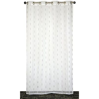 Homemaison gordijn, organza, koffiebonen, polyester, grijs, 240 x 140 cm Homemaison gordijn, organza, koffiebonen, polyester, grijs, 240 x 140 cm