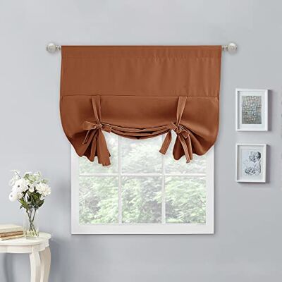 NICETOWN Keukengordijnen Tie Up Shade Light Filter Romeinse Schaduw Gordijnen Rod Pocket Valance Elegant voor Halloween Decoratie, 101,6 x 137,2 cm, Verbrand Oranje, 1 Paneel NICETOWN Keukengordijnen Tie Up Shade Light Filter Romeinse Schaduw Gordijnen Rod Pocket Valance Elegant voor Halloween Decoratie, 101,6 x 137,2 cm, Verbrand Oranje, 1 Paneel