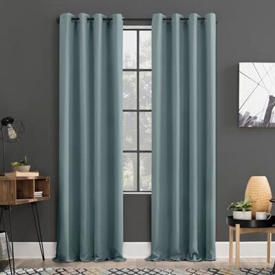 Sun Zero Soho 2-pack verduisterende energie-efficiënte doorvoertule gordijnpaneel paar, 54" x 108", mineraal Sun Zero Soho 2-pack verduisterende energie-efficiënte doorvoertule gordijnpaneel paar, 54" x 108", mineraal