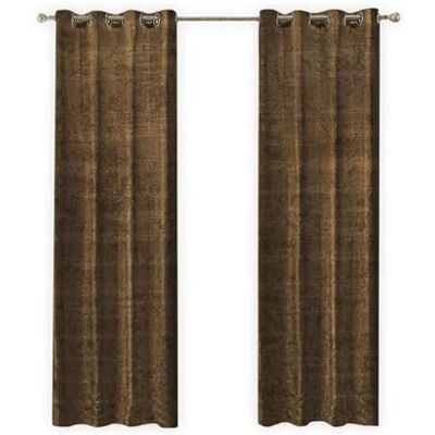 LW Collection Bruine Chenille Gordijnen - 270x140cm - Verduistering LW Collection Bruine Chenille Gordijnen - 270x140cm - Verduistering