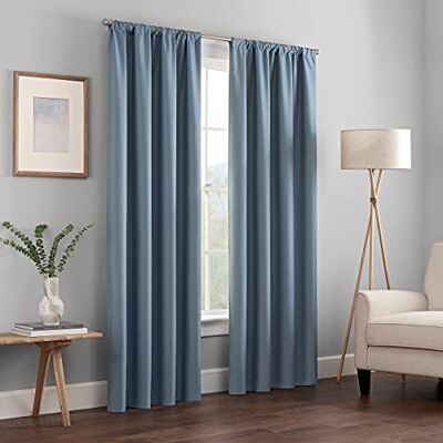 Eclipse Kendall modern, verduisterend, thermisch raamgordijn met roedezak voor slaapkamer of woonkamer (1 paneel), 106,7 x 137,2 cm, leisteen Eclipse Kendall modern, verduisterend, thermisch raamgordijn met roedezak voor slaapkamer of woonkamer (1 paneel), 106,7 x 137,2 cm, leisteen