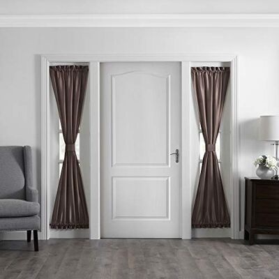 Elrene Home Fashions Colette Faux-Silk Zijdeur Raampaneel, 28" x 72" (Zijdeur Panel), Chocolade Elrene Home Fashions Colette Faux-Silk Zijdeur Raampaneel, 28" x 72" (Zijdeur Panel), Chocolade