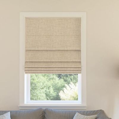 Sun Zero Seraphina Getextureerde 100% verduisterende draadloze Romeinse schaduw, 35 "x 64", taupe Sun Zero Seraphina Getextureerde 100% verduisterende draadloze Romeinse schaduw, 35 "x 64", taupe