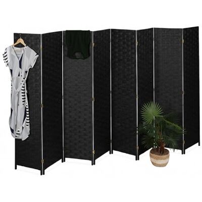 Relaxdays kamerscherm, HxB: 170x320 cm, opvouwbaar kamerscherm, zwart 8-delig kamerscherm, hout, papiertouw Relaxdays kamerscherm, HxB: 170x320 cm, opvouwbaar kamerscherm, zwart 8-delig kamerscherm, hout, papiertouw