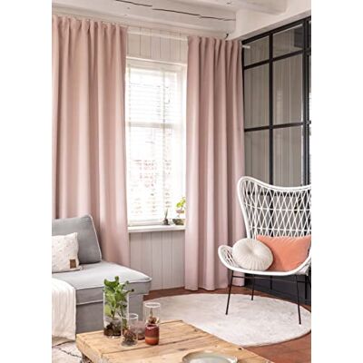 Elbersdrucke Gordijn met verborgen lussen Midnight 14 roze verduisterend 255 x 140 cm gordijn voor de woonkamer slaapkamer keuken hal kinderkamer Elbersdrucke Gordijn met verborgen lussen Midnight 14 roze verduisterend 255 x 140 cm gordijn voor de woonkamer slaapkamer keuken hal kinderkamer
