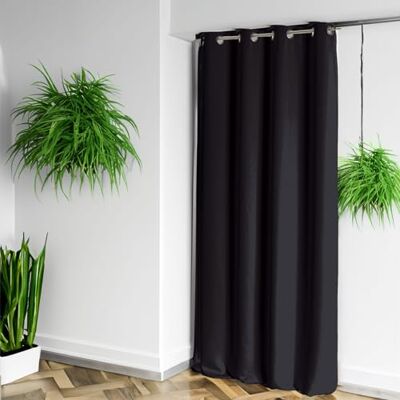 Homemaison gordijn, 100% ondoorzichtig, vlamvertragend, M1, polyester, zwart, 180 x 140 cm Homemaison gordijn, 100% ondoorzichtig, vlamvertragend, M1, polyester, zwart, 180 x 140 cm