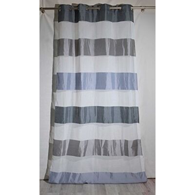HomeMaison gordijn, brede strepen, polyester, grijs, 260 x 140 cm HomeMaison gordijn, brede strepen, polyester, grijs, 260 x 140 cm