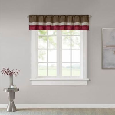 Madison Park Tradewinds Polyoni Pintuck Venster Valance Rood 50x18 Madison Park Tradewinds Polyoni Pintuck Venster Valance Rood 50x18
