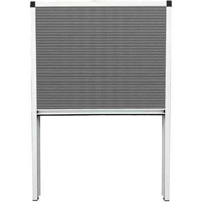Amig Plissé Insectenhor voor Dakraam 78 x 118 cm Aluminium en Polypropyleen Accordeonsysteem Witte Frame en Grijze Gaas Mod. MPL01 Amig Plissé Insectenhor voor Dakraam 78 x 118 cm Aluminium en Polypropyleen Accordeonsysteem Witte Frame en Grijze Gaas Mod. MPL01