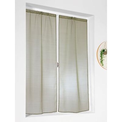 Linder Gordijn voor 1 paar beglazingen – olijfgroen – 60 x 140 cm – 100% polyester – Oeko TEX gecertificeerd – collectie Frosted tamine Linder Gordijn voor 1 paar beglazingen – olijfgroen – 60 x 140 cm – 100% polyester – Oeko TEX gecertificeerd – collectie Frosted tamine