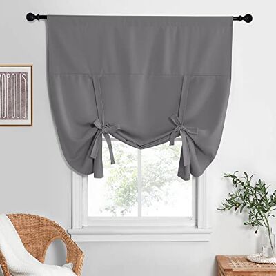 NICETOWN Verduisterend gordijn voor keukenraam, energiezuinige bindschermen voor woonkamer met roedezak ballonscherm voor Thanksgiving, grijs, 52 W x 63 l (set van 1 paneel) NICETOWN Verduisterend gordijn voor keukenraam, energiezuinige bindschermen voor woonkamer met roedezak ballonscherm voor Thanksgiving, grijs, 52 W x 63 l (set van 1 paneel)