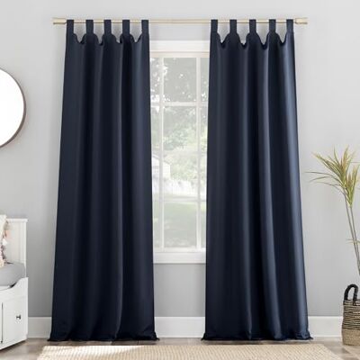 Sun Zero 56741 Easton verduisteringsgordijnpaneel met lipjes, 101,6 cm x 241,3 cm, marineblauw Sun Zero 56741 Easton verduisteringsgordijnpaneel met lipjes, 101,6 cm x 241,3 cm, marineblauw
