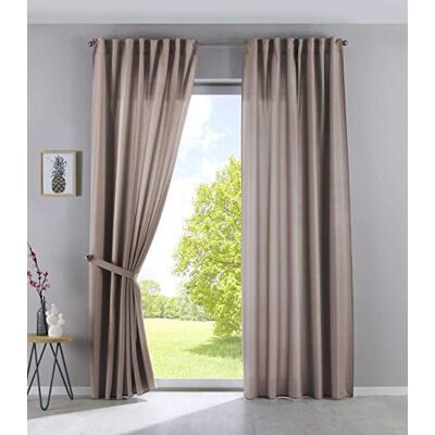 Astek 2019037-2-030 - Taupe gordijnen Astek 2019037-2-030 - Taupe gordijnen